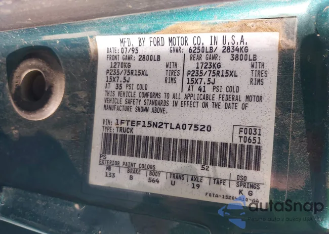 1FTEF15N2TLA07520: 42692744