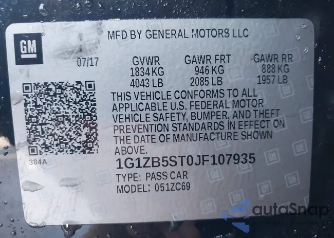 1G1ZB5ST0JF107935: 42692782