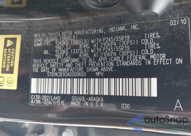 5TDYK3EH3AS009660: 42692794