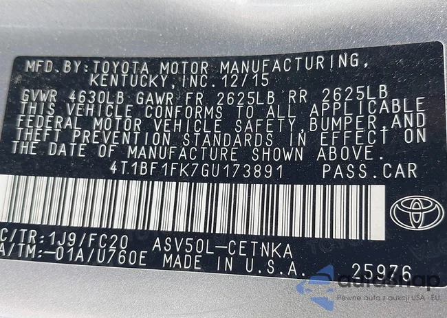 4T1BF1FK7GU173891: 42691995