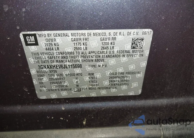 3GNAXHEV6JL115698: 42692023