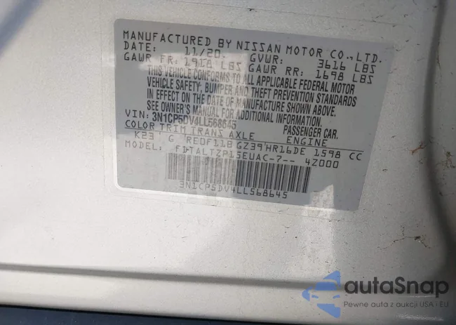 3N1CP5DV4LL568645: 42692067