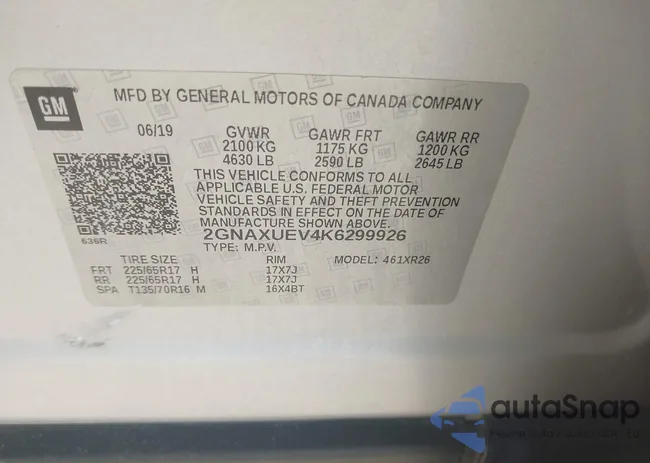 2GNAXUEV4K6299926: 42692152