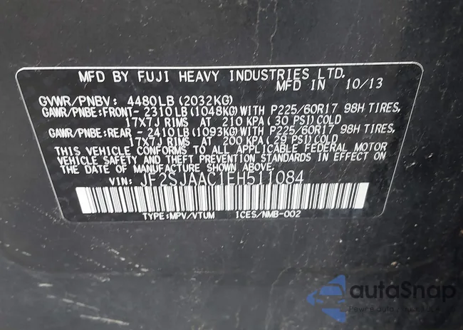 JF2SJAAC1EH511084: 42692264