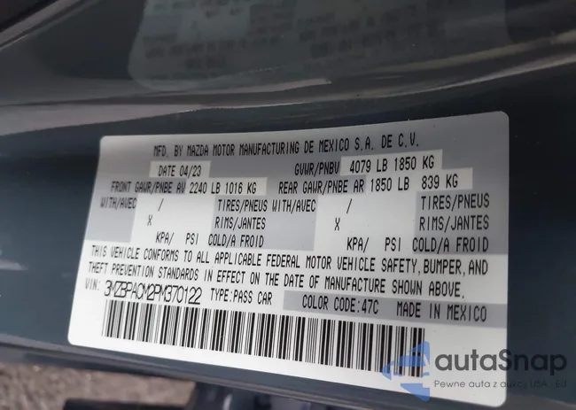 3MZBPACM2PM370122: 42693471