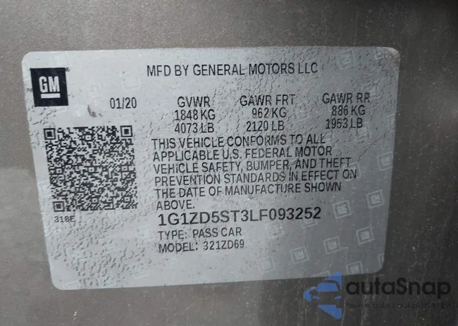 1G1ZD5ST3LF093252: 42693484