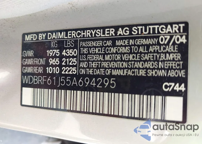 WDBRF61J55A694295: 42693486