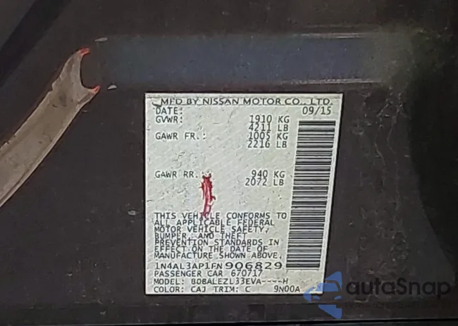 1N4AL3AP1FN906829: 42693521