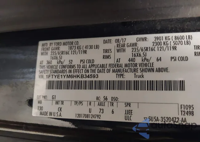 1FTYE1YM6HKB34593: 42693735