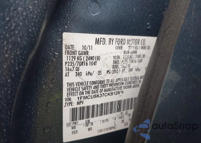 1FMCU5K37CKB12806: 42693775