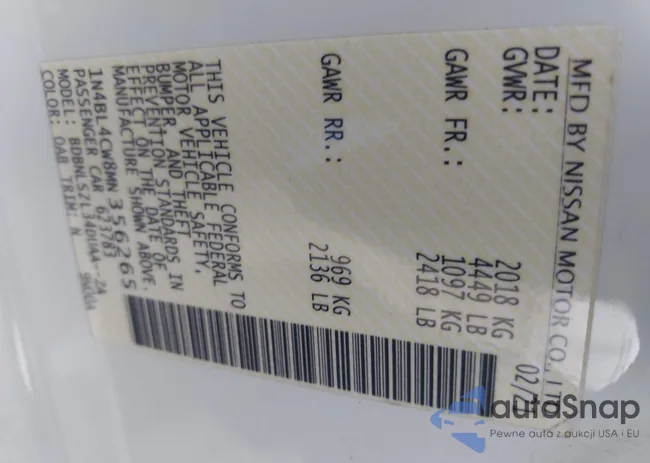 1N4BL4CW8MN356265: 42692905