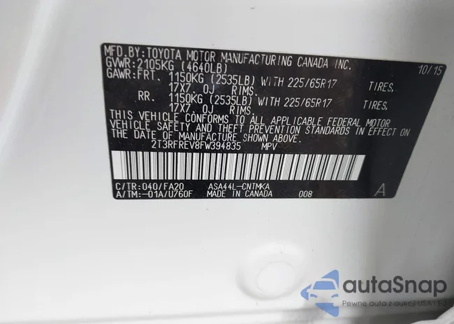 2T3RFREV8FW394835: 42692950