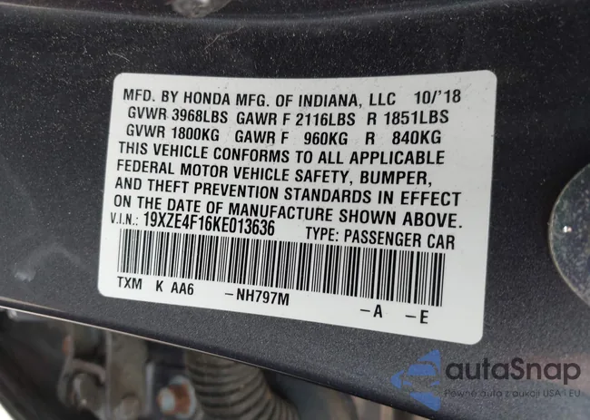 19XZE4F16KE013636: 42692962