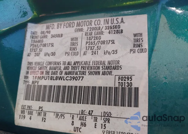 1FMPU18L8WLC39077: 42692981