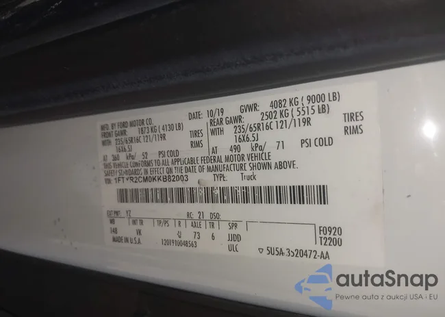 1FTYR2CM0KKB82003: 42693012