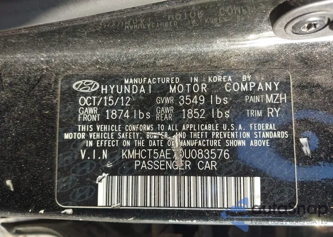 KMHCT5AE7DU083576: 42693108