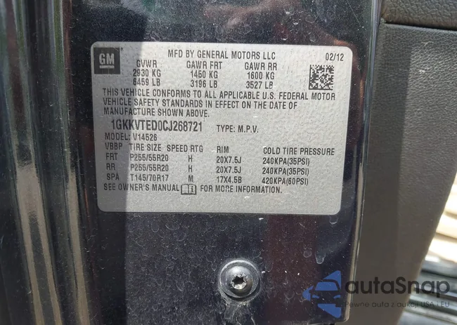 1GKKVTED0CJ268721: 42694299