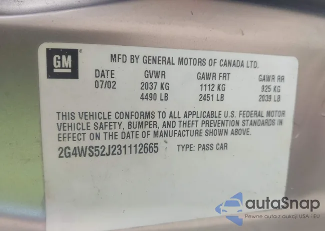 2G4WS52J231112665: 42694322