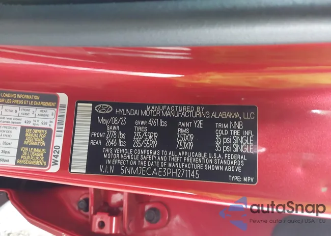 5NMJECAE3PH271145: 42694344