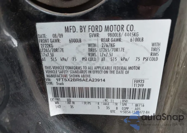 1FTSX2BR6AEA23914: 42694442