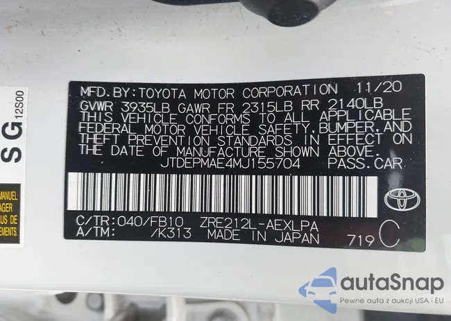 JTDEPMAE4MJ155704: 42694512