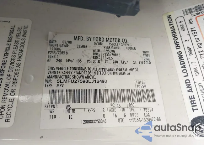 5LMFU27598LJ16490: 42694550