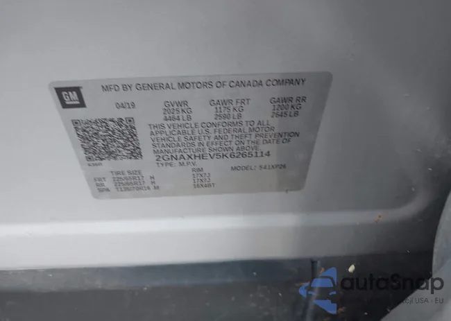 2GNAXHEV5K6265114: 42694607