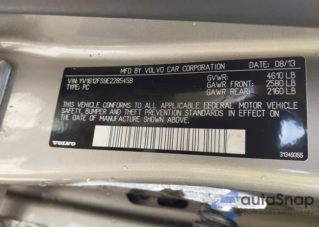 YV1612FS9E2285458: 42694661