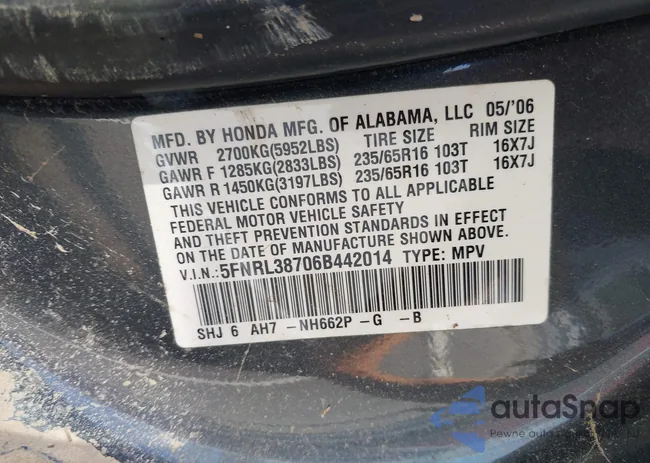 5FNRL38706B442014: 42694789