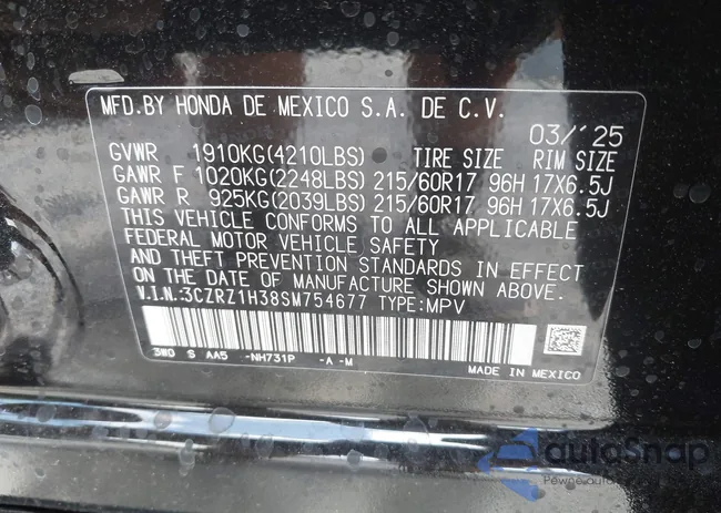 3CZRZ1H38SM754677: 42694829