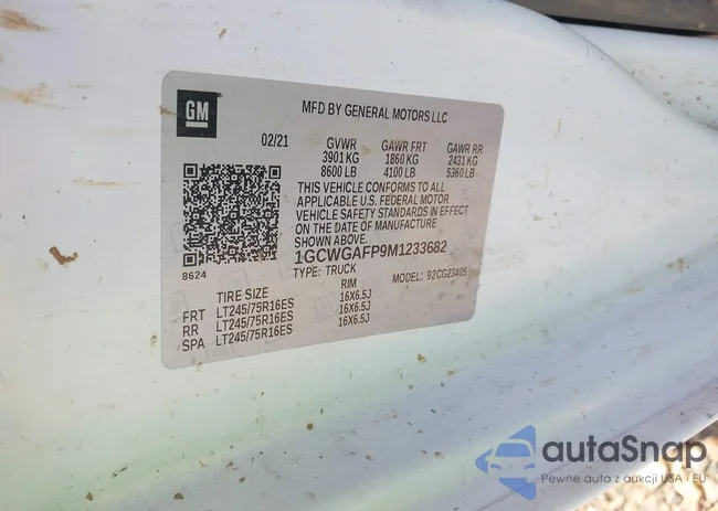 1GCWGAFP9M1233682: 42694039