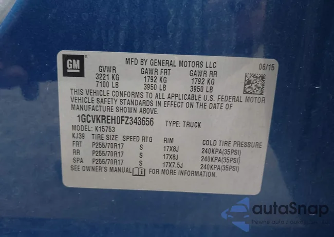 1GCVKREH0FZ343656: 42694051