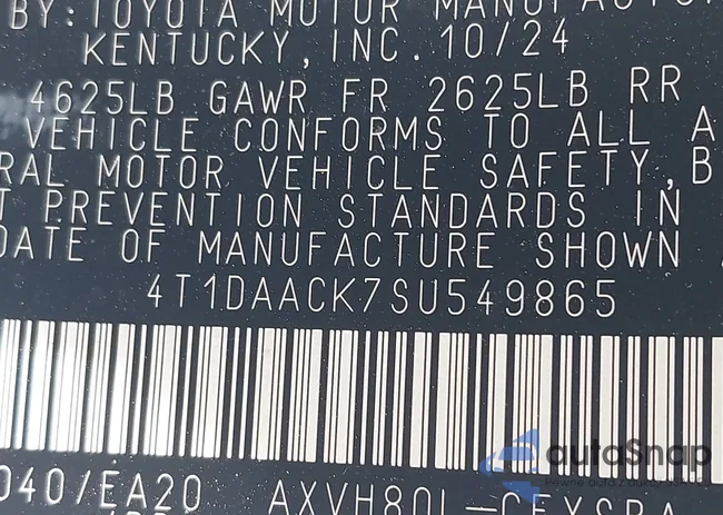 4T1DAACK7SU549865: 42694116