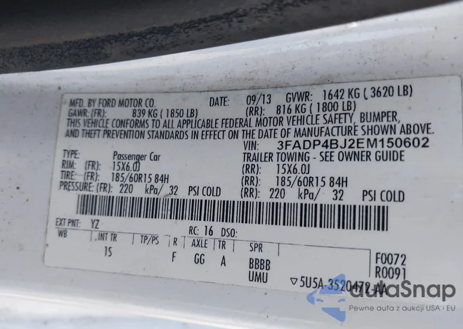 3FADP4BJ2EM150602: 42694141