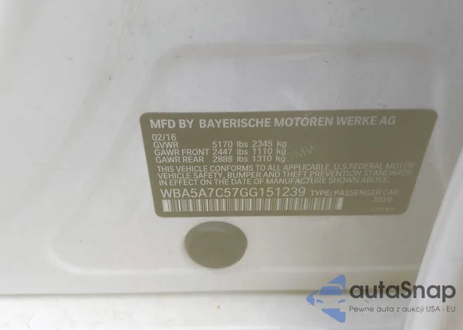 WBA5A7C57GG151239: 42694210