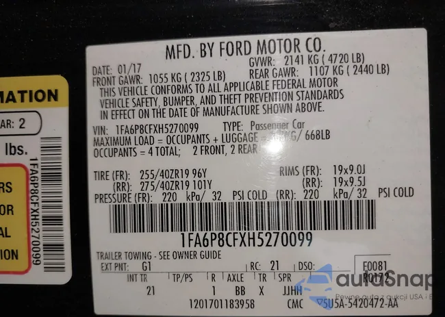 1FA6P8CFXH5270099: 42695380