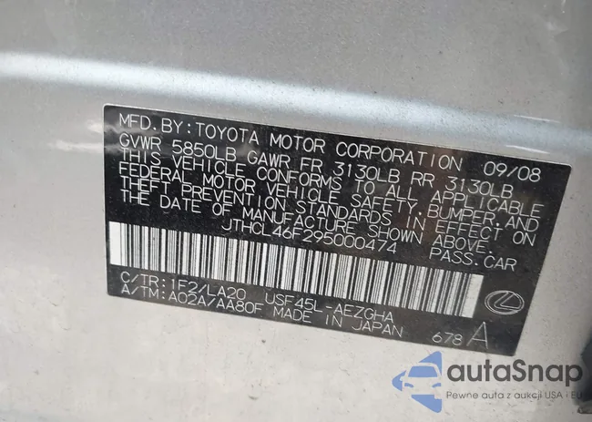 JTHCL46F295000474: 42695401