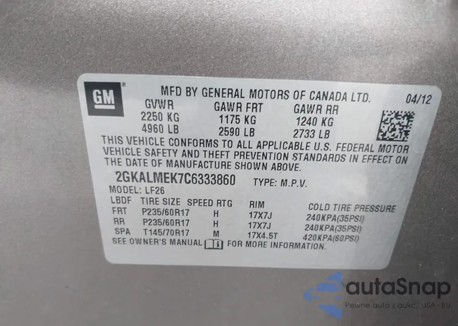 2GKALMEK7C6333860: 42695405