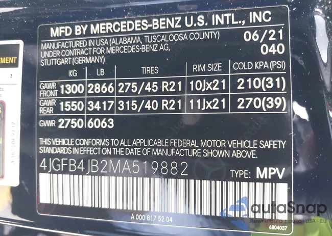 4JGFB4JB2MA519882: 42695452