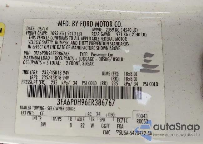 3FA6P0H96ER386767: 42695455