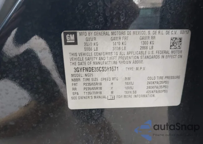 3GYFNDE35CS581671: 42695473