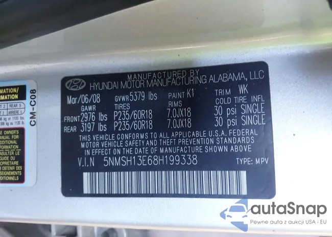 5NMSH13E68H199338: 42695544