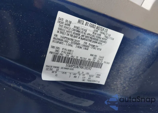 1FAHP35N79W120592: 42695569