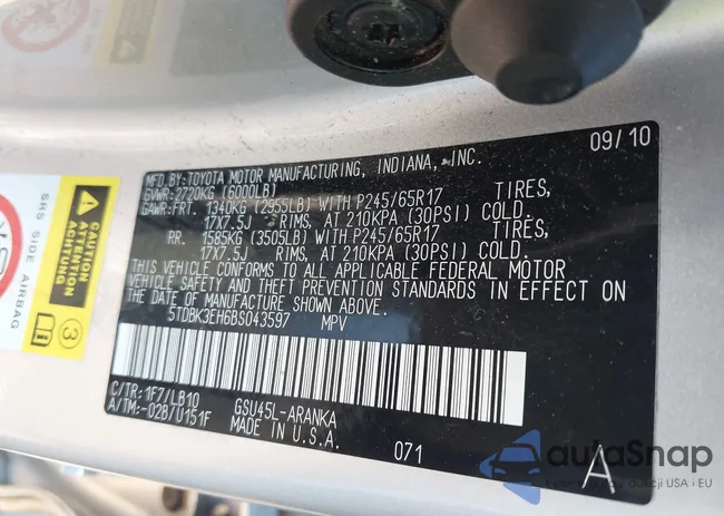 5TDBK3EH6BS043597: 42695614