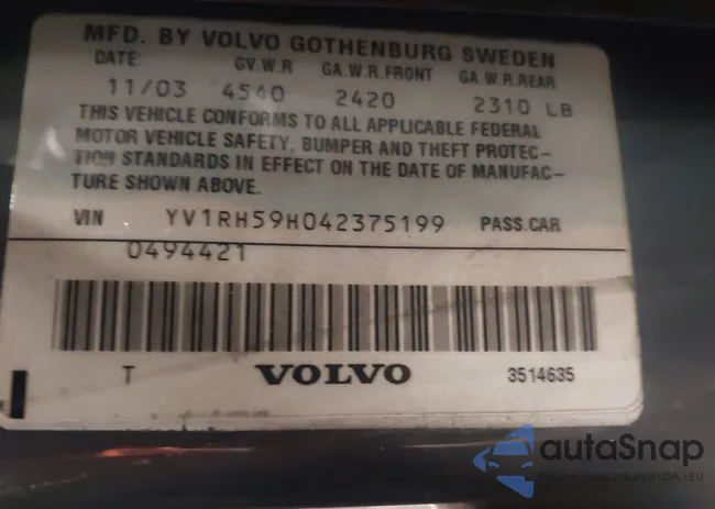 YV1RH59H042375199: 42695623