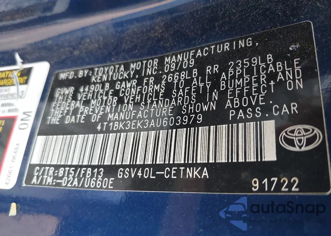 4T1BK3EK3AU603979: 42695778