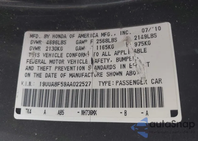 19UUA8F59AA022527: 42694861