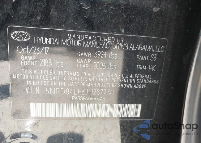 5NPD84LF3JH287730: 42694988