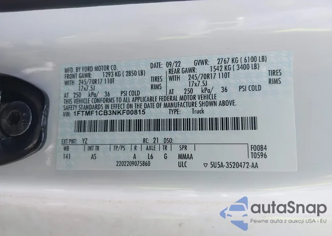 1FTMF1CB3NKF00815: 42696308