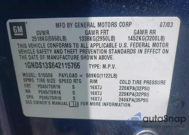 1GNDS13S642115766: 42696325